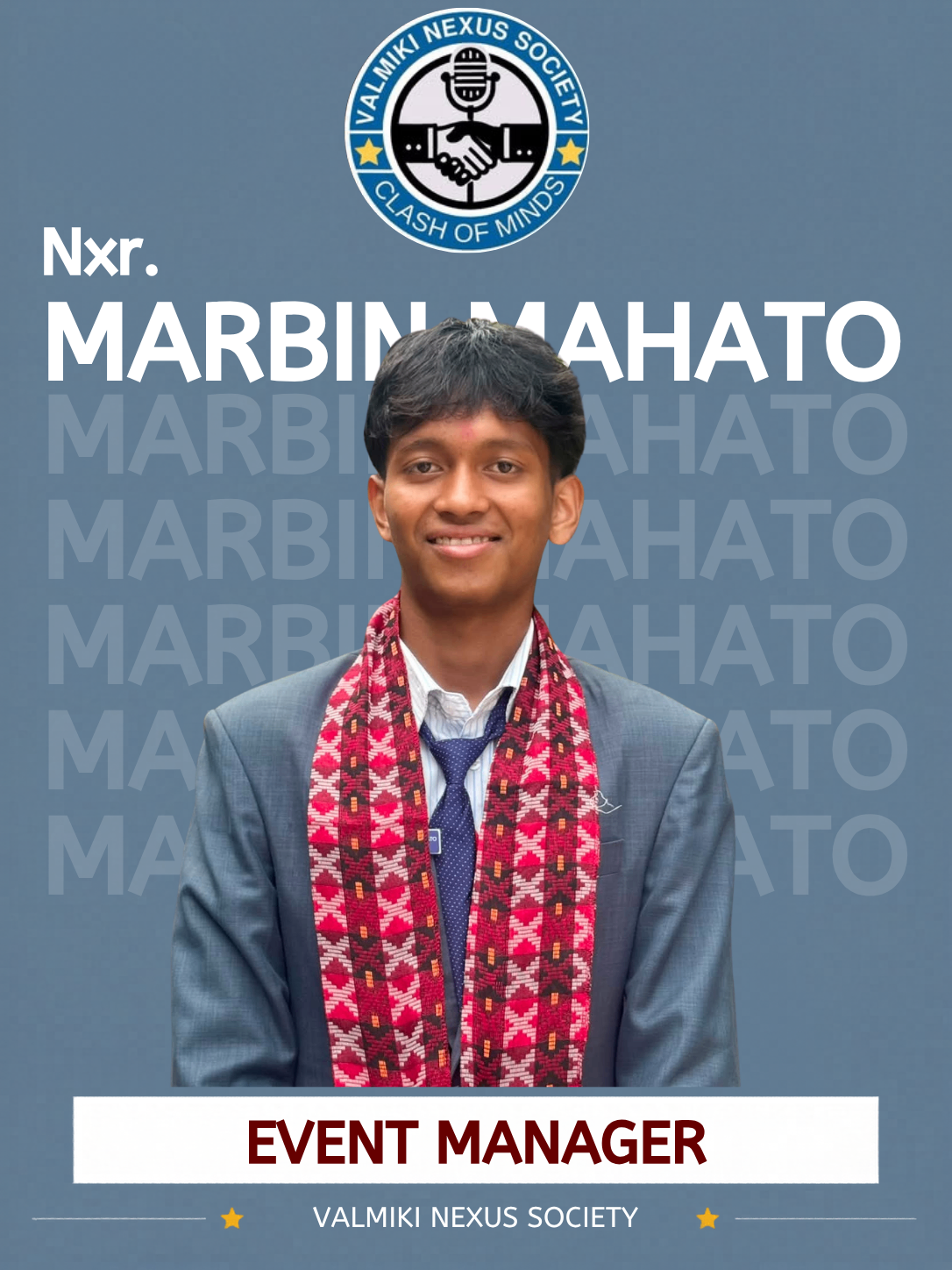 Marbin Mahato, Event Manager
